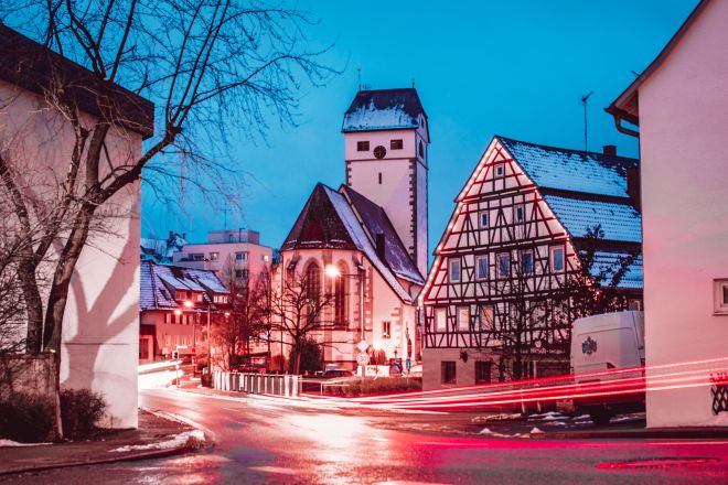 Dagersheim abends im Schnee Dagersheim abends im Schnee